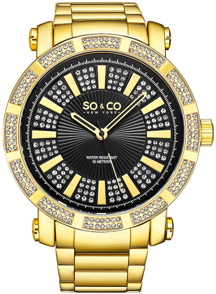 So & Co New York Herrklocka 5563.2 Madison Svart/Gulguldtonat - So & Co New York