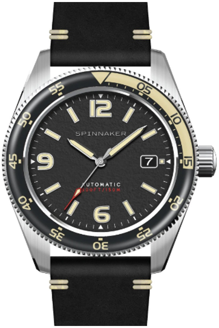 Spinnaker Herrklocka SP-5055-0B Fleuss Svart/Läder Ø43 mm - Spinnaker