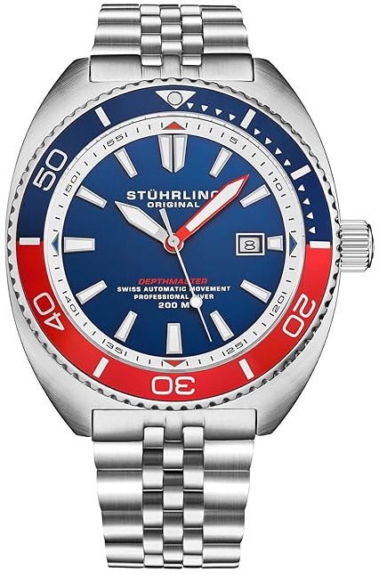 Stührling Original Herrklocka 1008.03 Depthmaster Blå/Stål Ø45 mm - Stührling Original