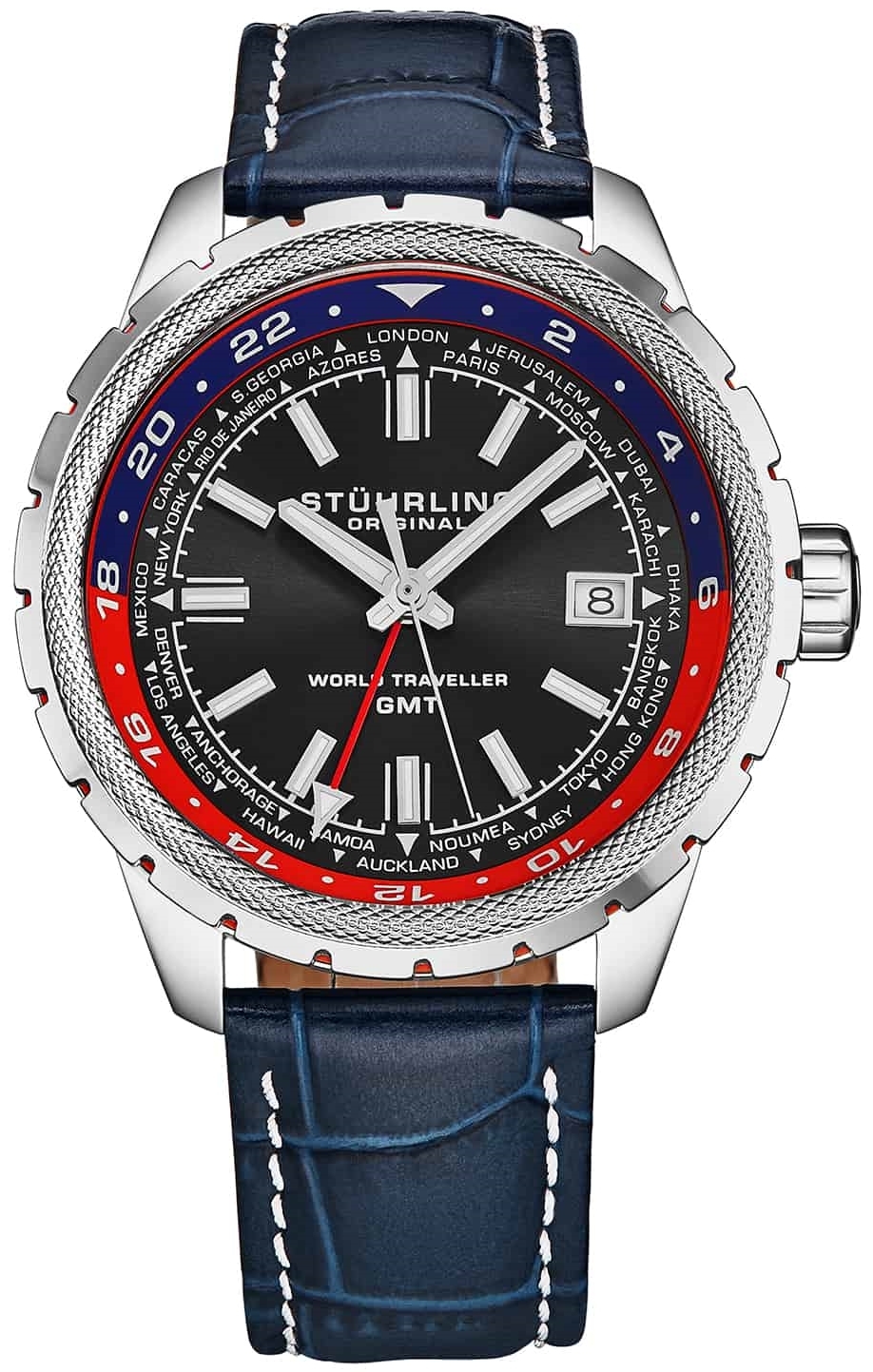 Stührling Original Herrklocka 1014.04 Aviator Global Voyager - Stührling Original