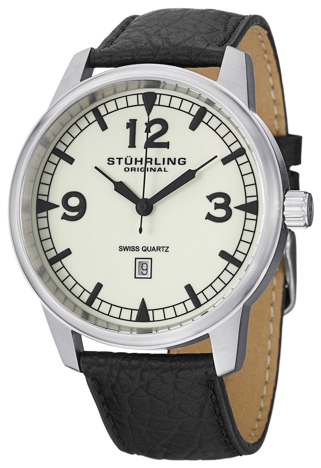 Stührling Original Herrklocka 1129Q.02 Grön/Läder Ø48 mm - Stührling Original