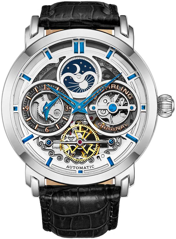 Stührling Original Herrklocka 371A.01 Legacy Skelettskuren/Läder - Stührling Original