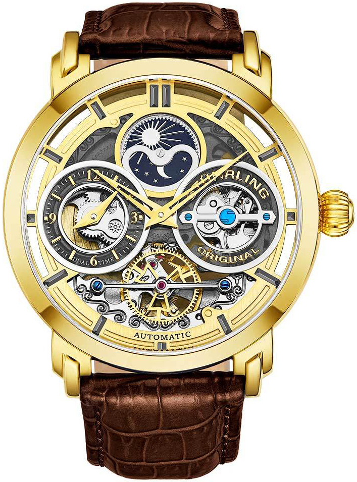 Stührling Original Herrklocka 371A.03 Legacy Skelettskuren/Läder - Stührling Original