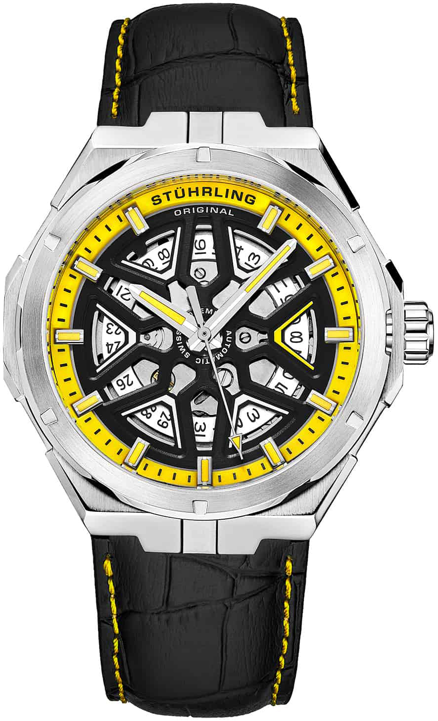 Stührling Original Herrklocka 379.03 Legacy Svart/Läder Ø44 mm - Stührling Original