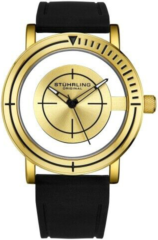 Stührling Original Herrklocka 3915.4 Aviator Guld/Gummi Ø42 mm - Stührling Original