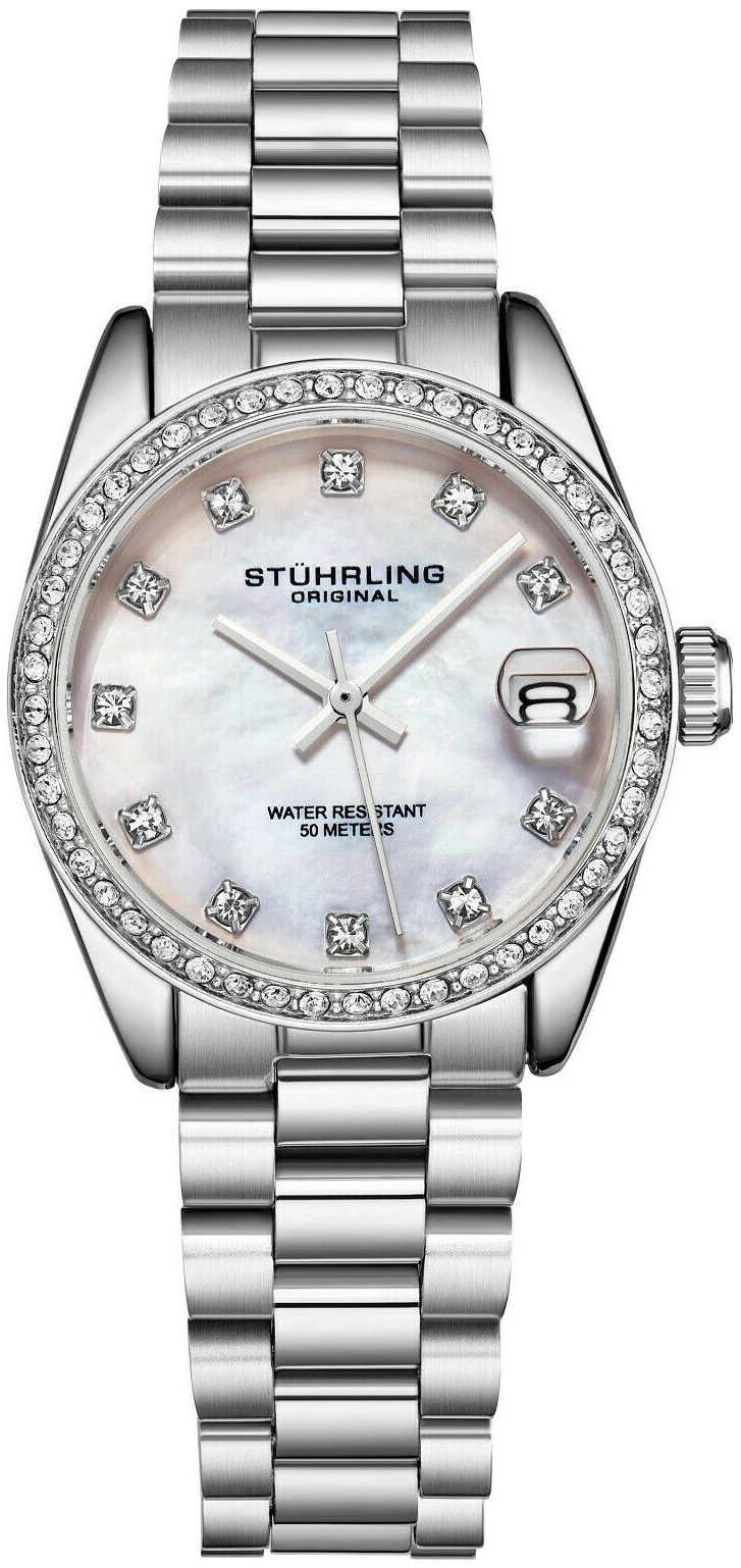 Stührling Original Damklocka 3936.1 Lineage Vit/Stål Ø31 mm - Stührling Original