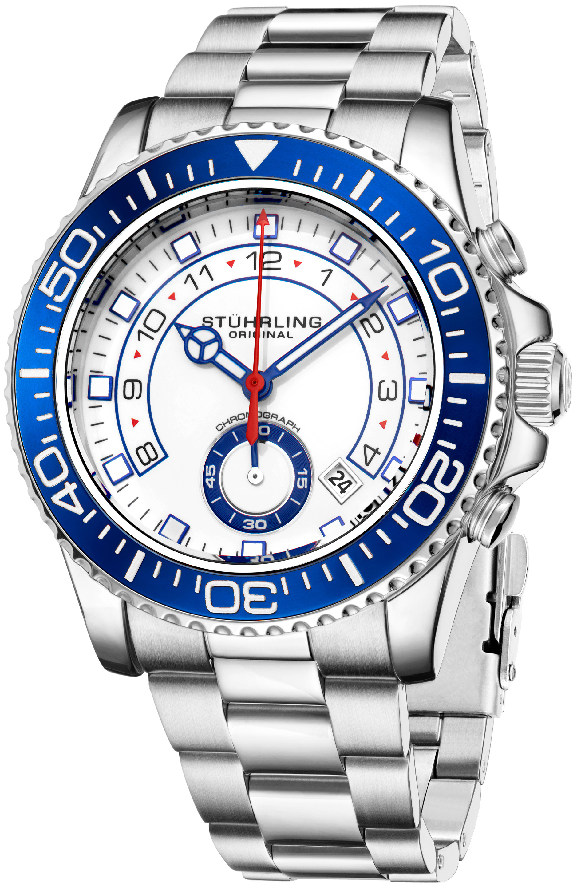 Stührling Original Herrklocka 3966.2 Aquadiver Vit/Stål Ø42 mm - Stührling Original