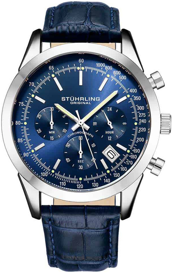 Stührling Original Herrklocka 3975L.2 Rialto Blå/Läder Ø44 mm - Stührling Original