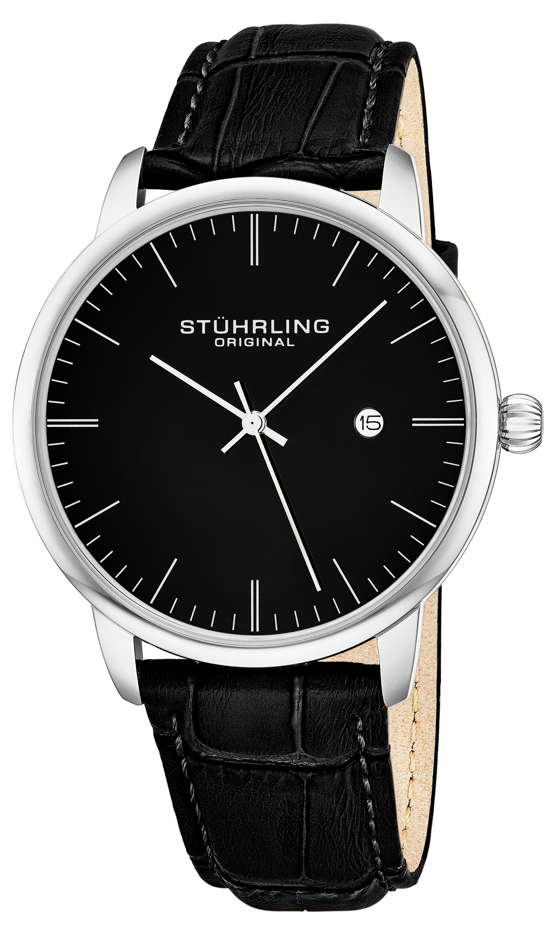 Stührling Original Herrklocka 3997.2 Svart/Läder Ø38 mm - Stührling Original