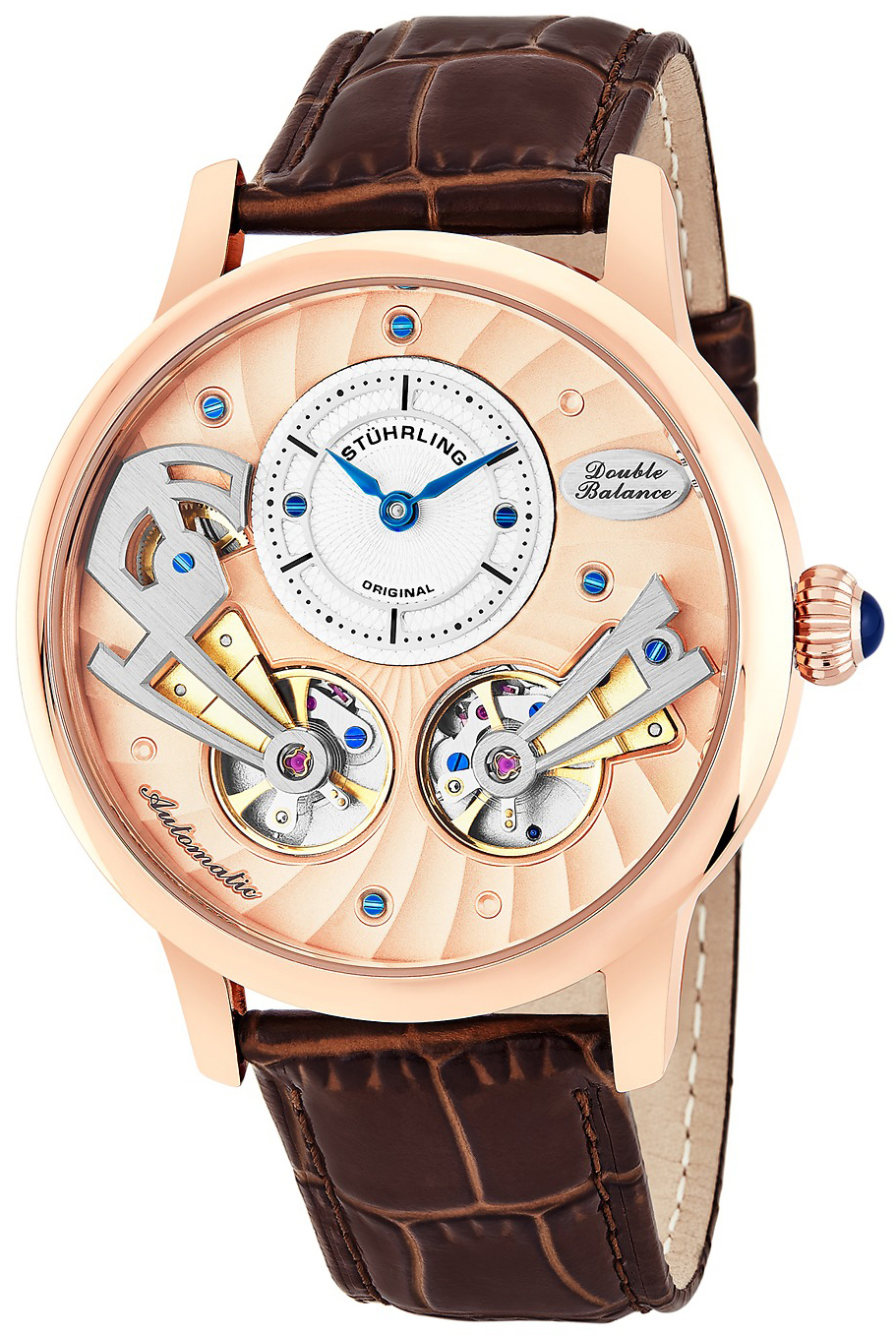 Stührling Original Herrklocka 740.03 Legacy Roséguldstonad/Läder - Stührling Original