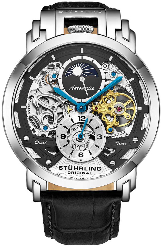 Stührling Original Herrklocka 906.02 Menai Skelettskuren/Läder Ø47 - Stührling Original