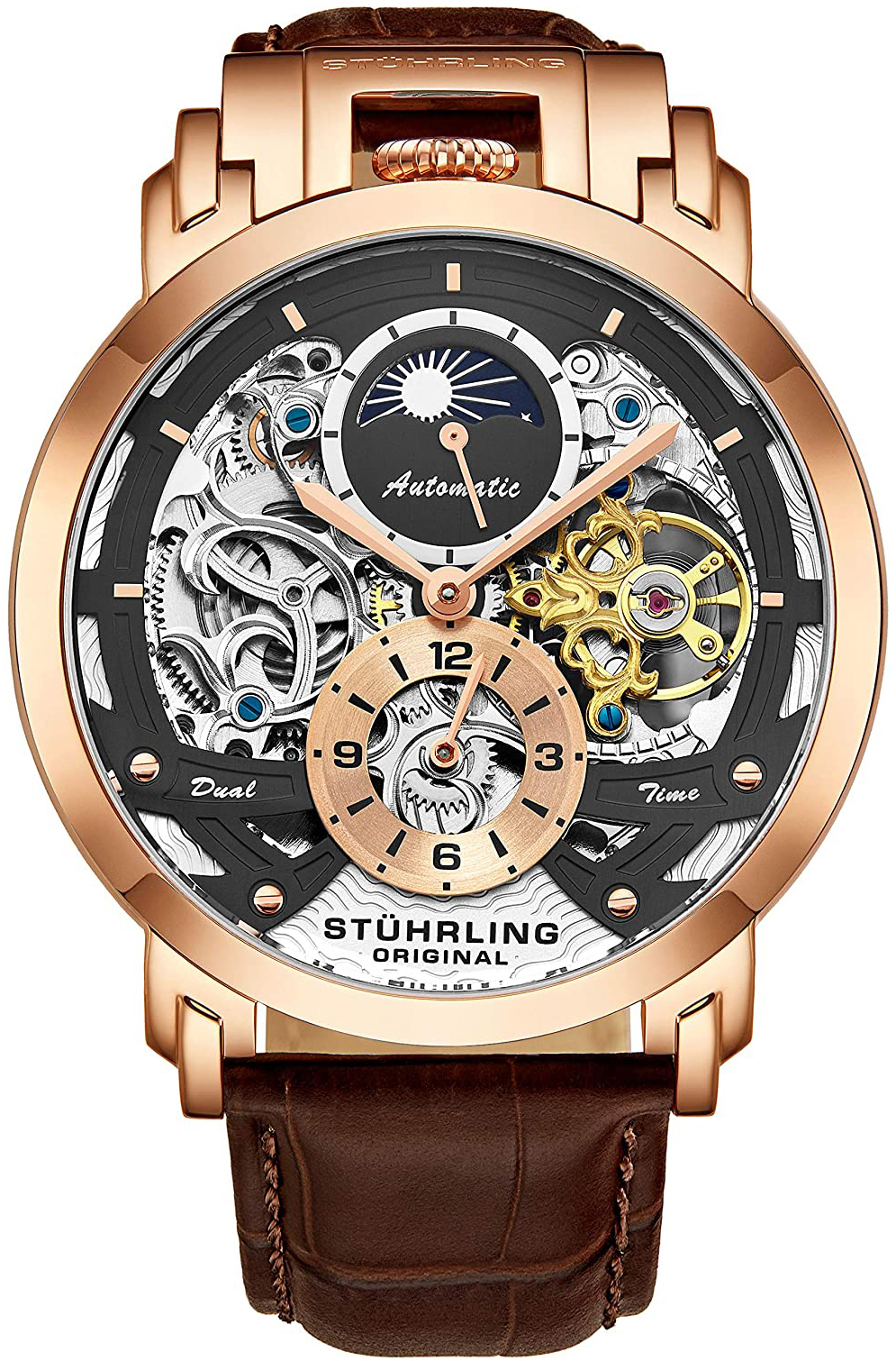 Stührling Original Herrklocka 906.04 Menai Skelettskuren/Läder Ø47 - Stührling Original