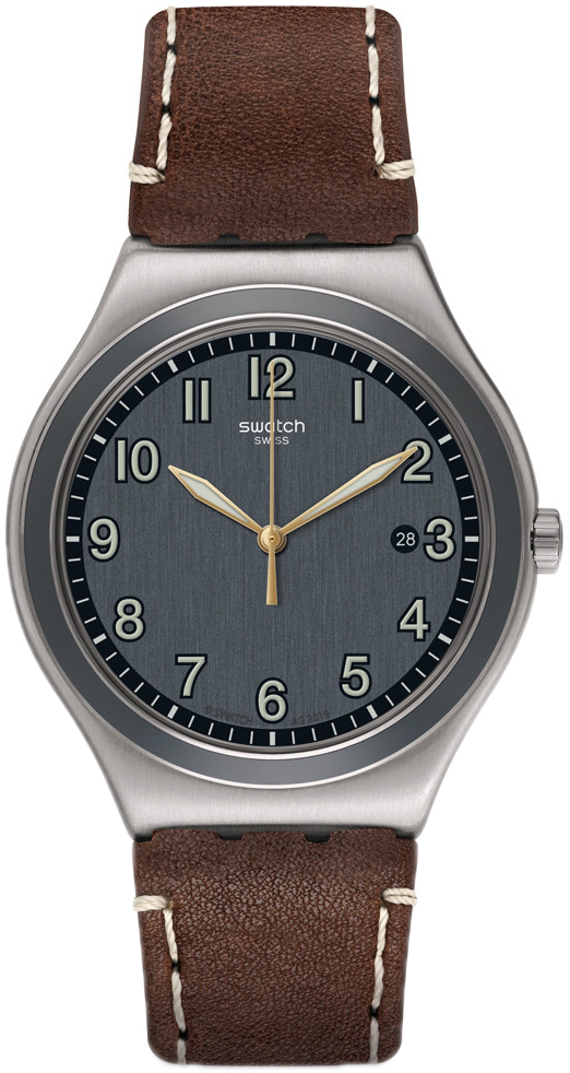 Swatch Herrklocka YWS422 Classic Svart/Läder Ø41 mm