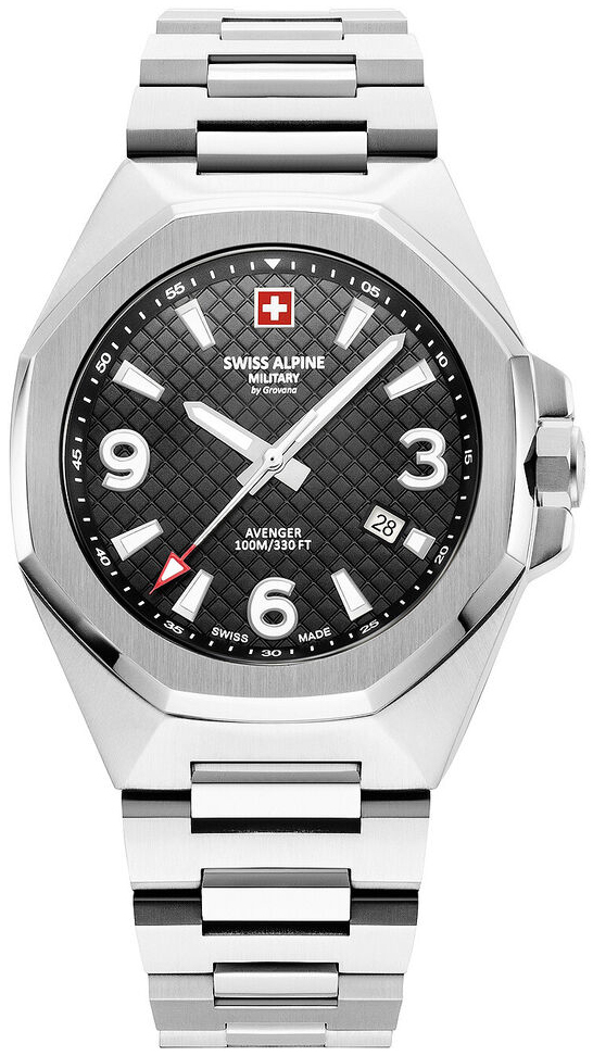 Swiss Alpine Military Herrklocka 7005.1137 Typhoon Svart/St&aring;l &Oslash;42 mm