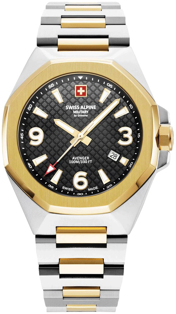 Swiss Alpine Military Herrklocka 7005.1147 Typhoon Svart/Gulguldtonat - Swiss Alpine Military