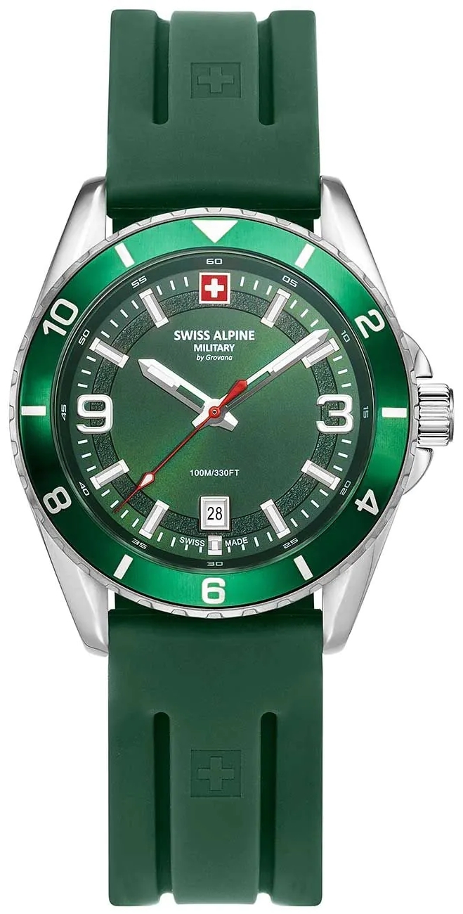 Swiss Alpine Military Herrklocka 7034.1834 Sierra Grön/Gummi Ø42 mm - Swiss Alpine Military