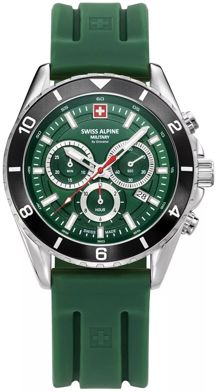Swiss Alpine Military Herrklocka 7034.9838 Sierra Grön/Gummi Ø43 mm - Swiss Alpine Military