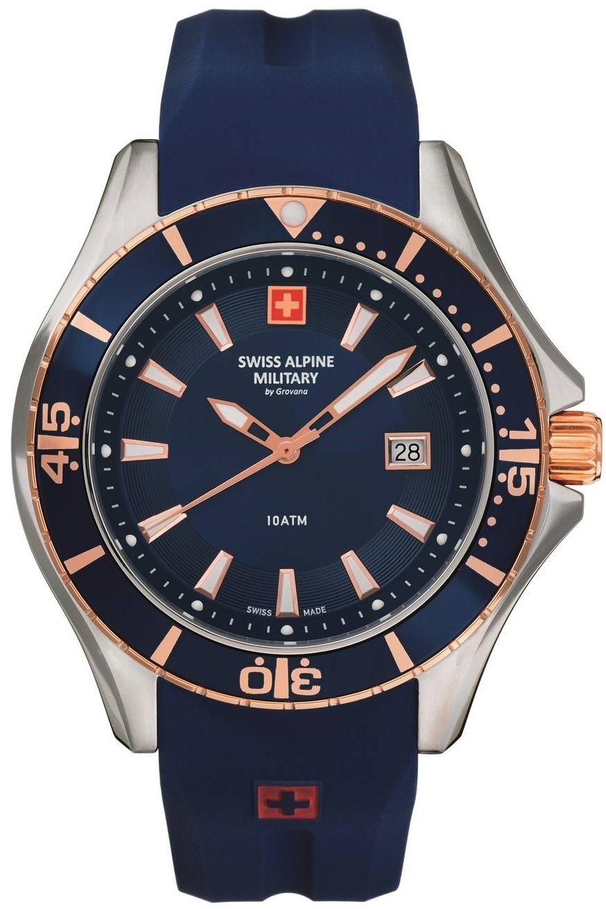 Swiss Alpine Military Herrklocka 7040.1855 Nautilus Blå/Gummi Ø44 mm - Swiss Alpine Military