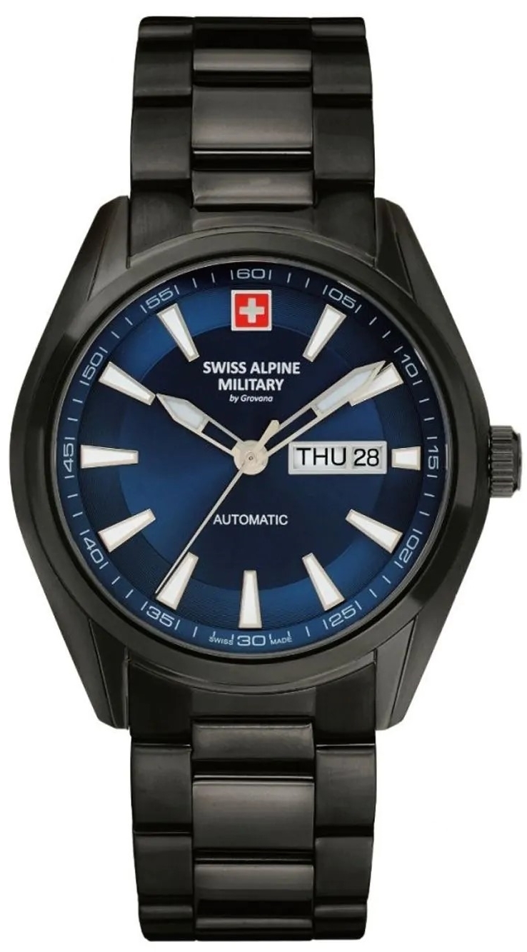 Swiss Alpine Military Herrklocka 7090.2175 Automatic Blå/Stål Ø43 - Swiss Alpine Military