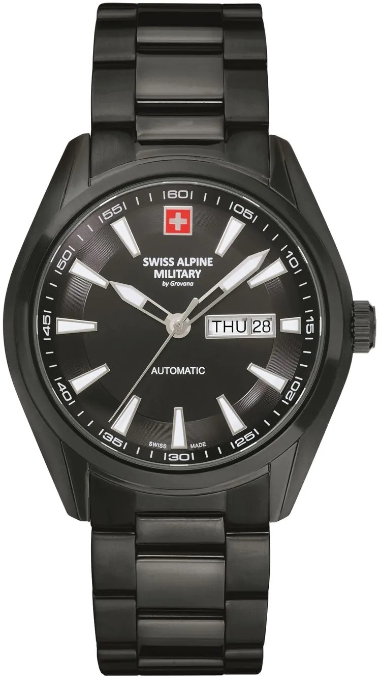 Swiss Alpine Military Herrklocka 7090.2177 Automatic Svart/Stål Ø43 - Swiss Alpine Military