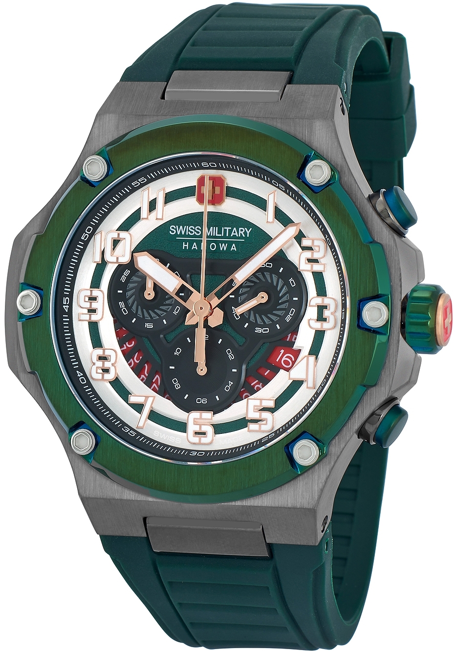 Swiss Military Hanowa Herrklocka SMWGO0000640 Mission X4 Grön/Plast - Swiss Military Hanowa