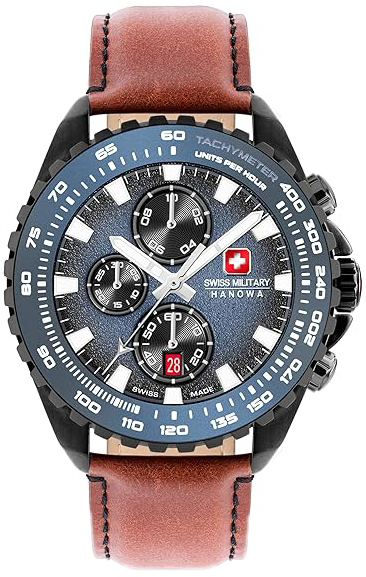 Swiss Military Hanowa Herrklocka SMWGC0001831 Hanowa Blå/Läder Ø45 - Swiss Military Hanowa