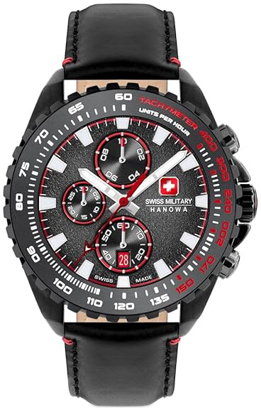 Swiss Military Hanowa Herrklocka SMWGC0001832 Hanowa Grå/Läder Ø45 - Swiss Military Hanowa