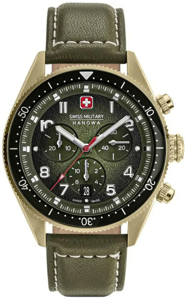 Swiss Military Hanowa Herrklocka SMWGC0003850 Hanowa Grön/Läder - Swiss Military Hanowa