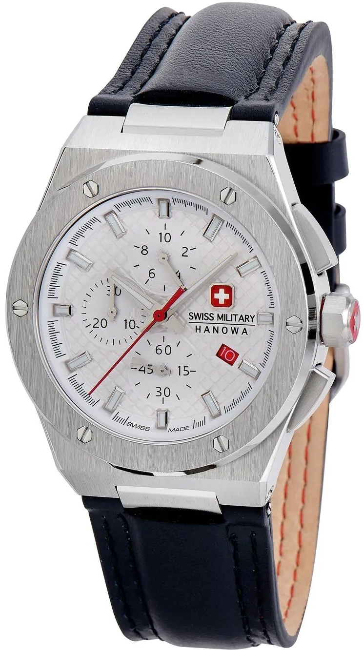 Swiss Military Hanowa Herrklocka SMWGC2101701 Sidewinder Vit/Läder - Swiss Military Hanowa