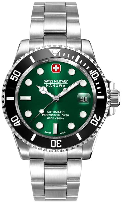Swiss Military Hanowa Herrklocka SMWGL0006302 Sealord Gr&ouml;n/St&aring;l