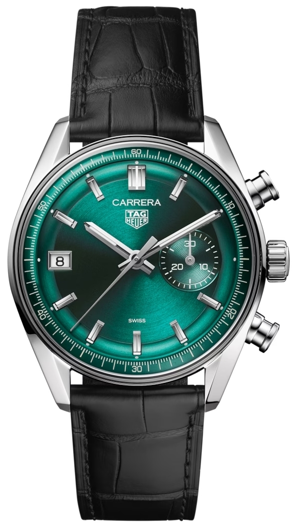 TAG Heuer Herrklocka CBS2211.FC6545 Carrera Chronograph Grön/Läder - TAG Heuer