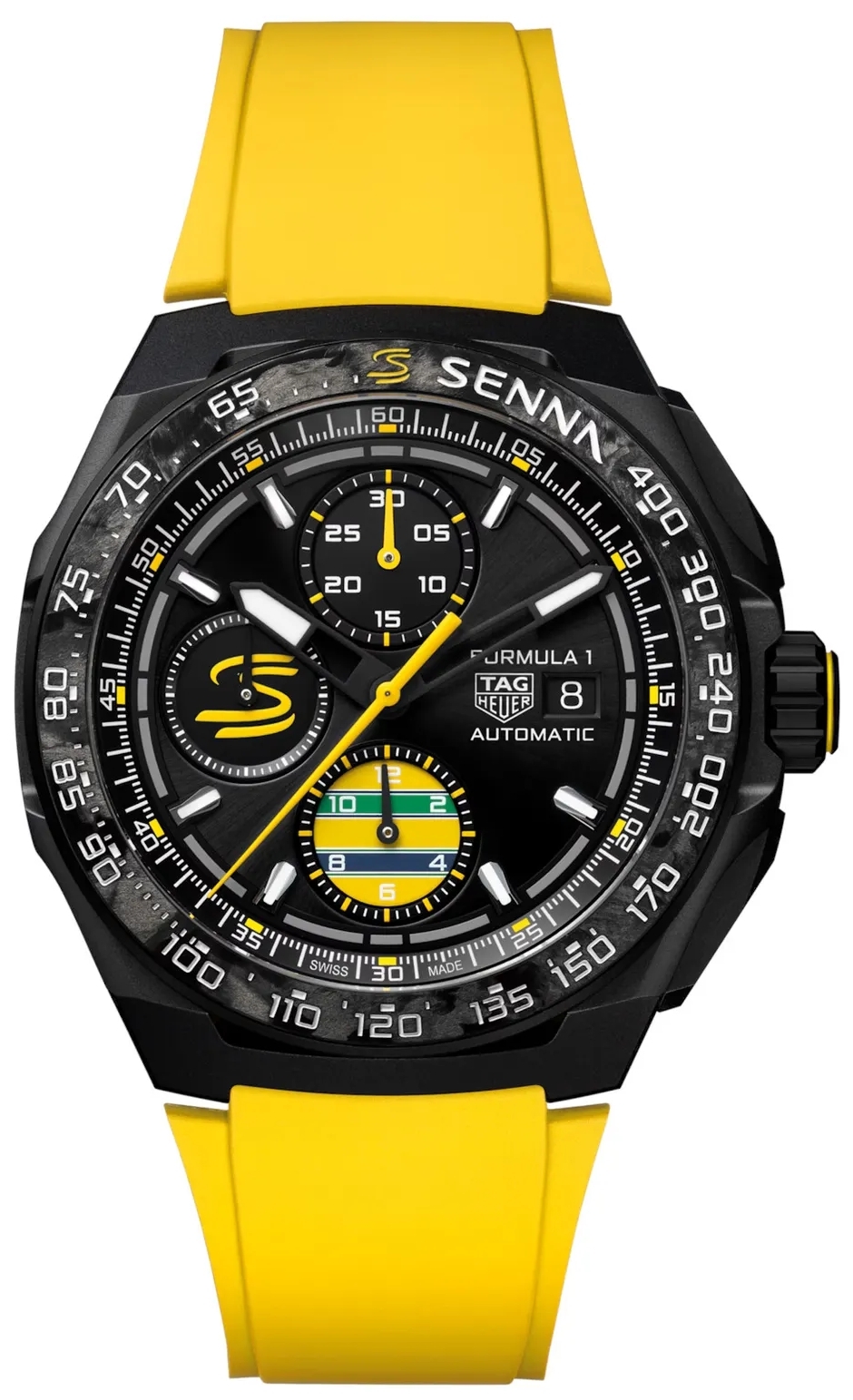 TAG Heuer Herrklocka CBZ2081.FT8092 Formula 1 Senna Svart/Gummi &Oslash;44