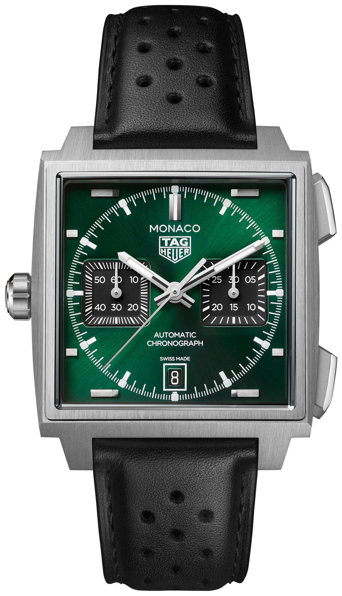 TAG Heuer Herrklocka CDW2180.FC8360 Monaco Gr&ouml;n/L&auml;der