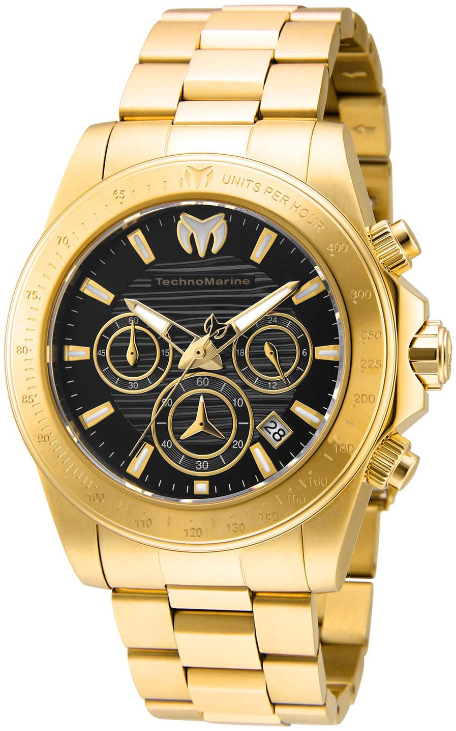 Technomarine Herrklocka TM-219005 Svart/Gulguldtonat stål Ø42 mm