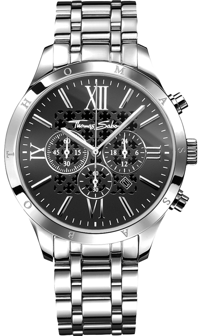 Thomas Sabo Herrklocka WA0015-201-203 Rebel Svart/Stål Ø43 mm - Thomas Sabo