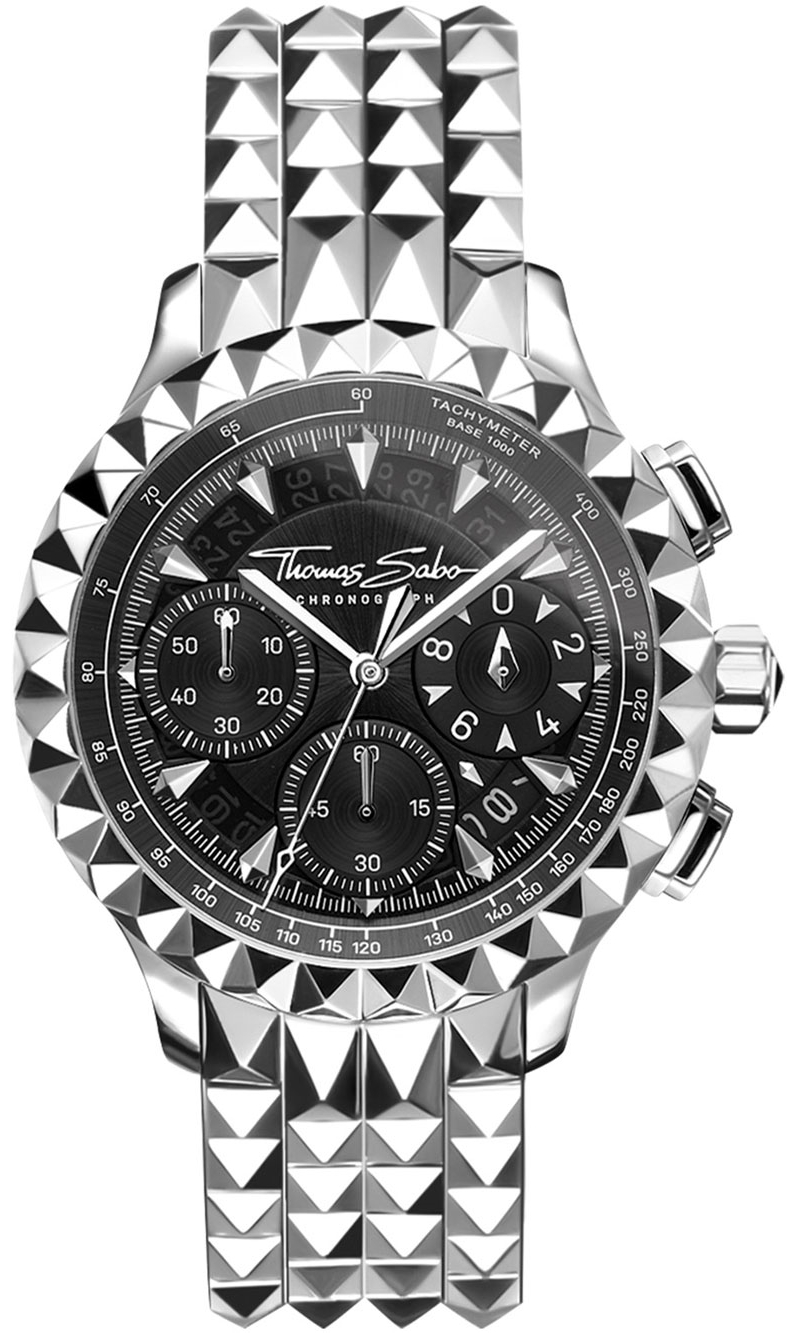 Thomas Sabo Herrklocka WA0358-201-203 Rebel Svart/Stål Ø43 mm - Thomas Sabo