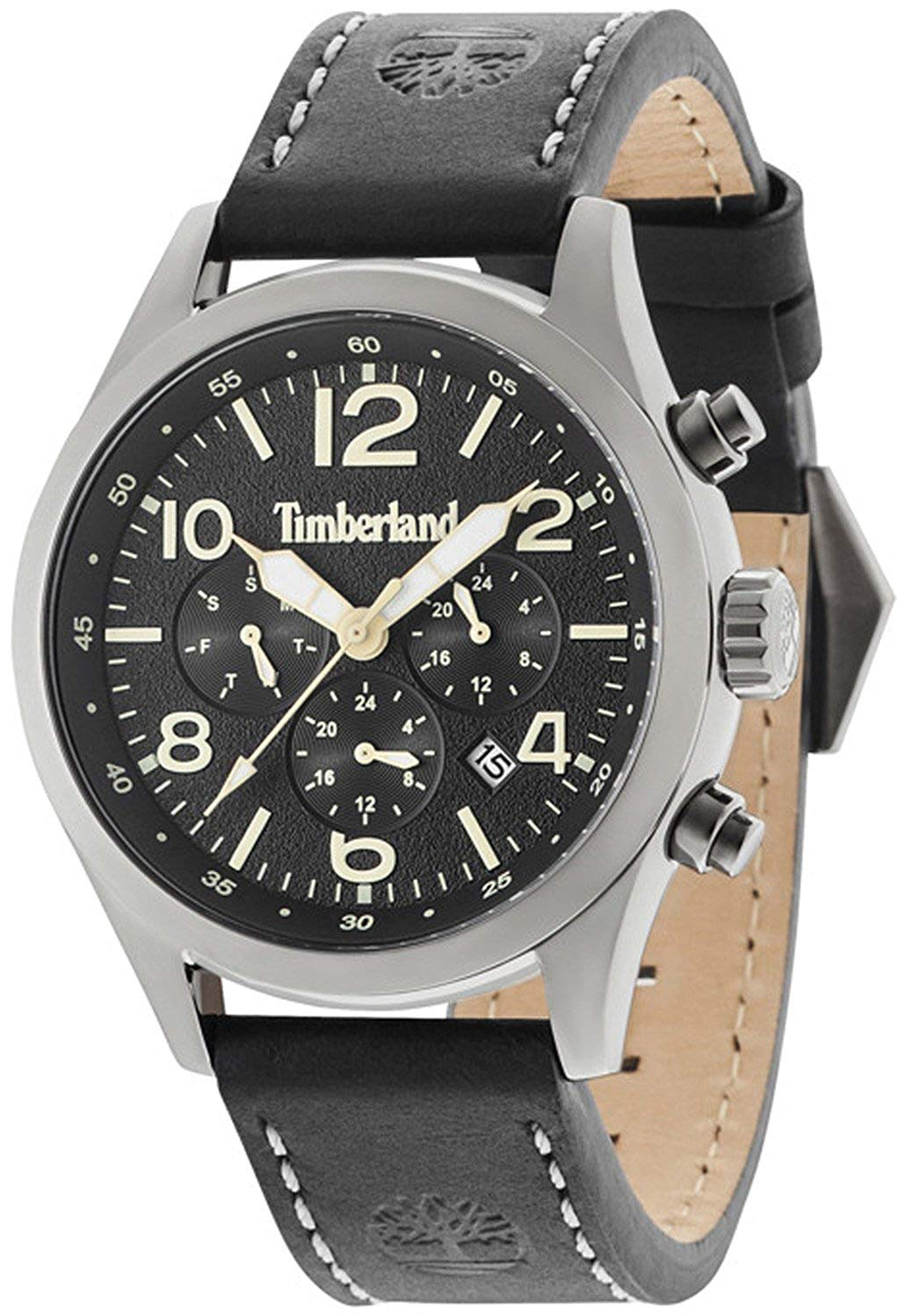 Timberland Herrklocka 15249JSU/02 Svart/Läder Ø46 mm - Timberland