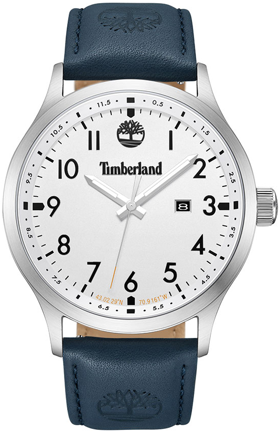 Timberland Herrklocka TDWGB0010102 Trumbull Vit/Läder Ø45 mm - Timberland