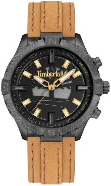 Timberland Herrklocka TDWGD0031101 Millinocket Svart/Läder Ø44 mm