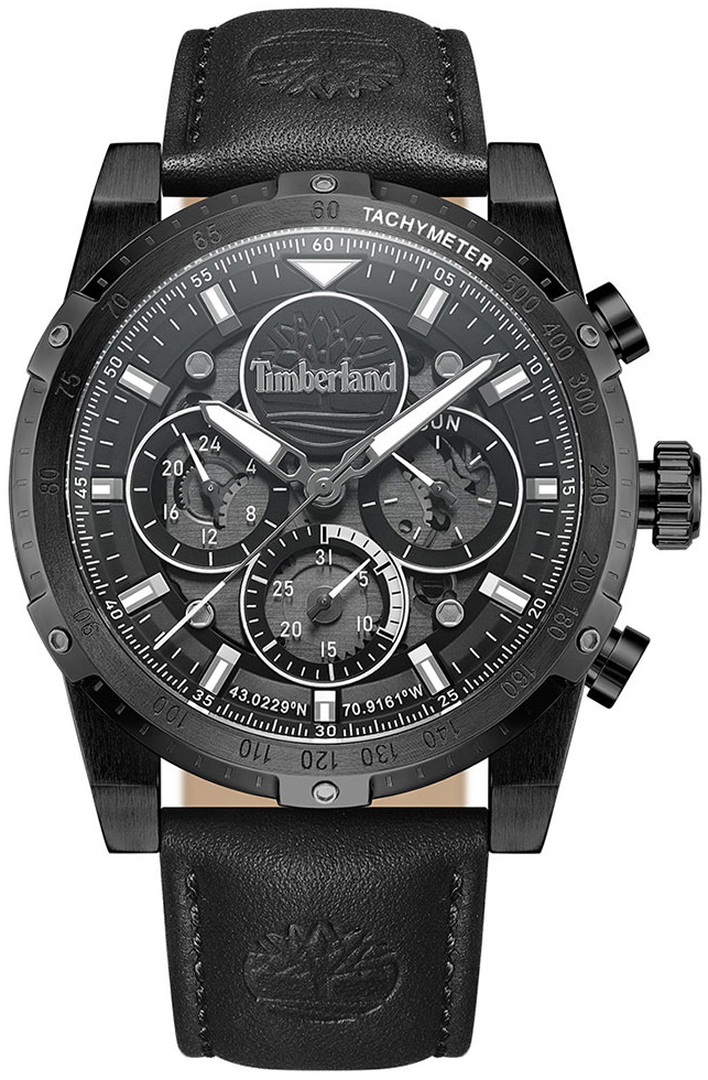 Timberland Herrklocka TDWGF0009402 Sherbrook Svart/Läder Ø46 mm
