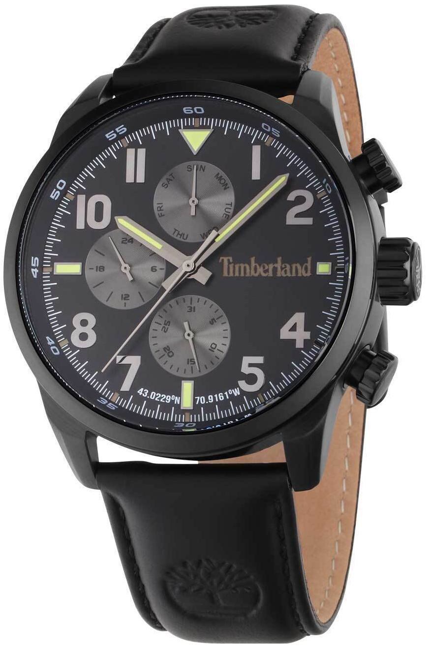 Timberland Herrklocka TDWGF0009502 Henniker II Svart/Läder Ø47 mm - Timberland