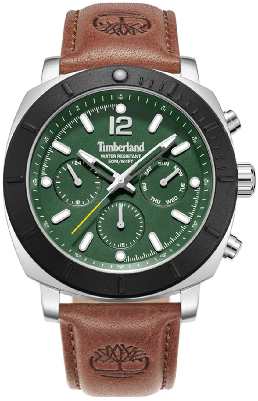 Timberland Herrklocka TDWGF0074902 Pyperville Gr&ouml;n/L&auml;der &Oslash;46 mm