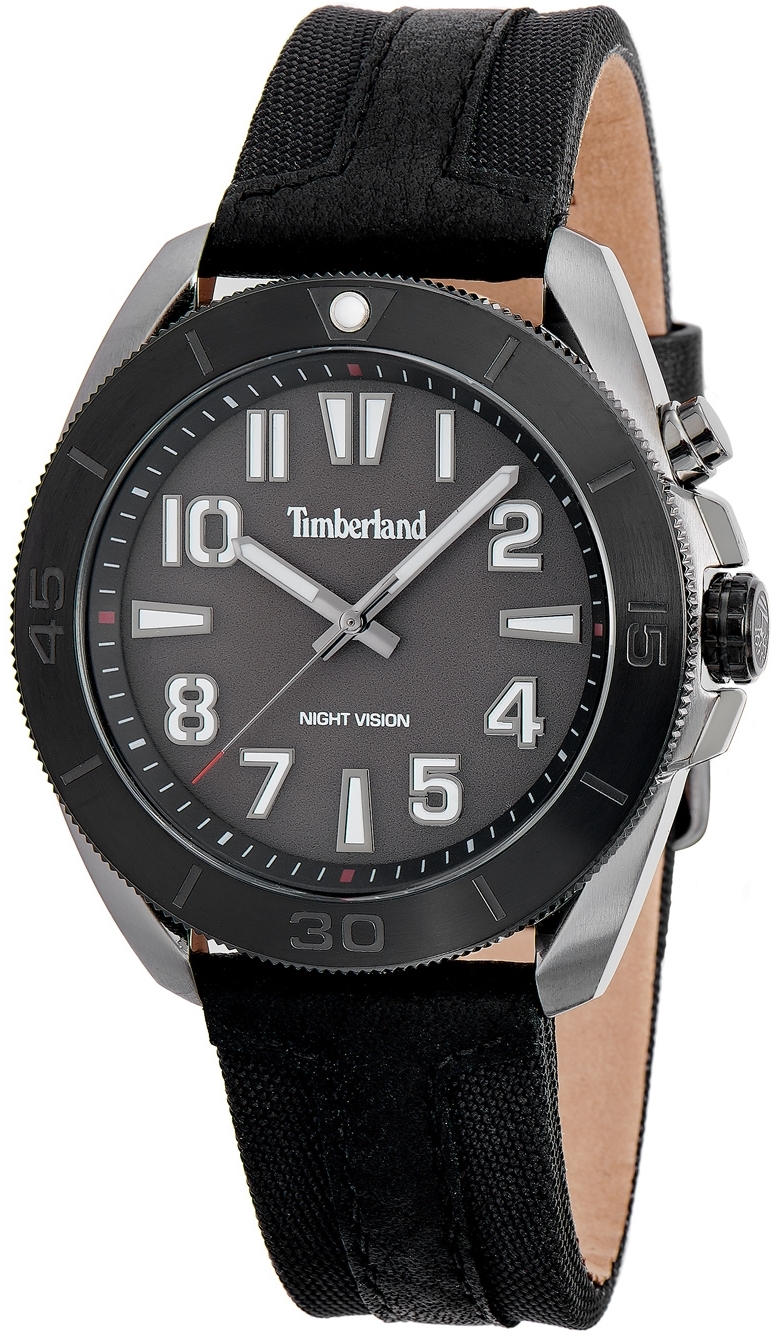 Timberland Herrklocka TDWGP2201601 Warrick Svart/Läder Ø44 mm - Timberland