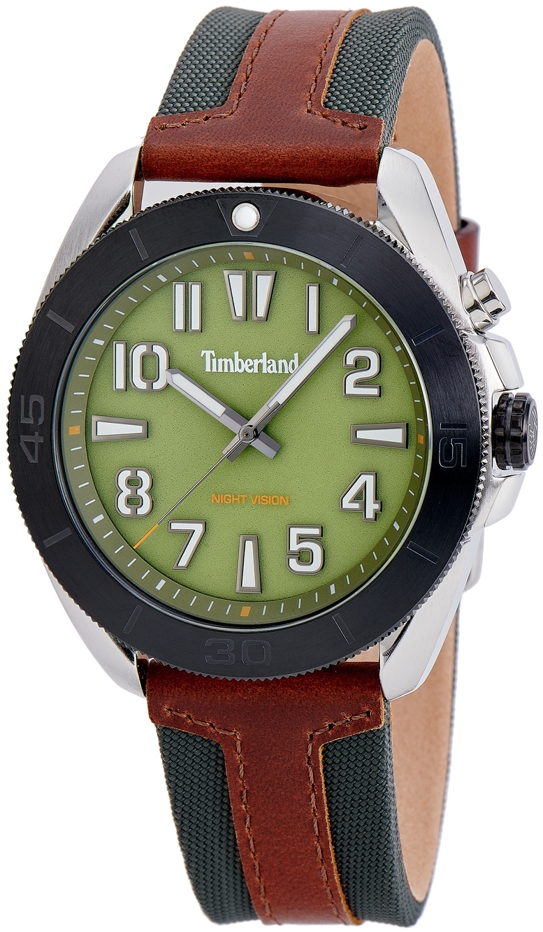 Timberland Herrklocka TDWGP2201602 Warrick Grön/Läder Ø44 mm - Timberland
