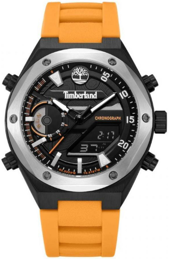 Timberland Herrklocka TDWGP2231402 Abbotville Svart/Gummi Ø45 mm - Timberland