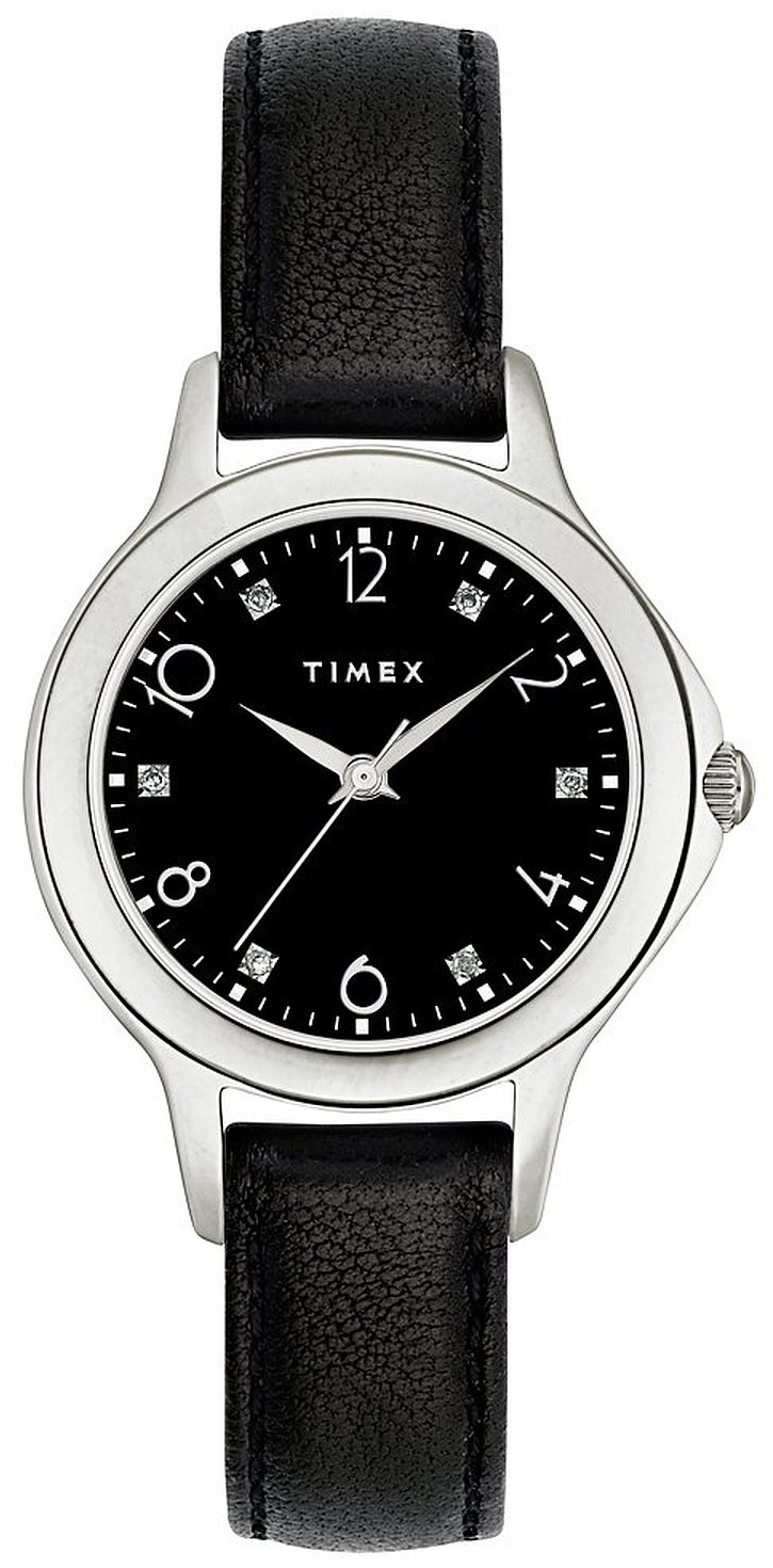 Timex Damklocka T2M576 Svart/Läder Ø28 mm - Timex