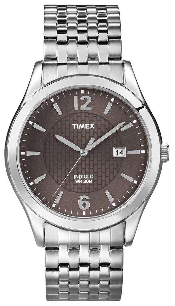 Timex Classic Elevated Herrklocka T2N848 Brun/Stål Ø40 mm