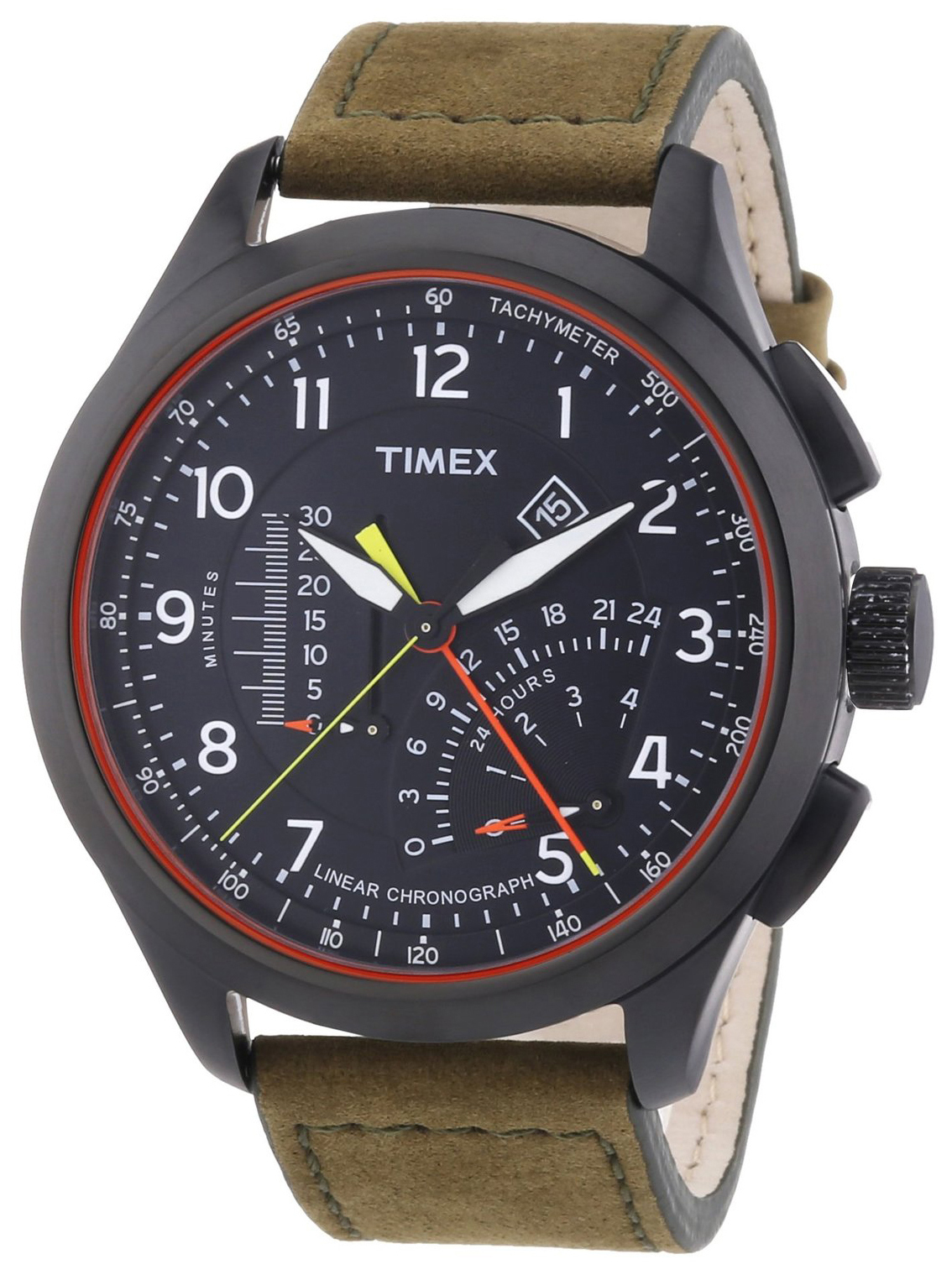 Timex Intelligent Herrklocka T2P276 Svart/Läder Ø45 mm