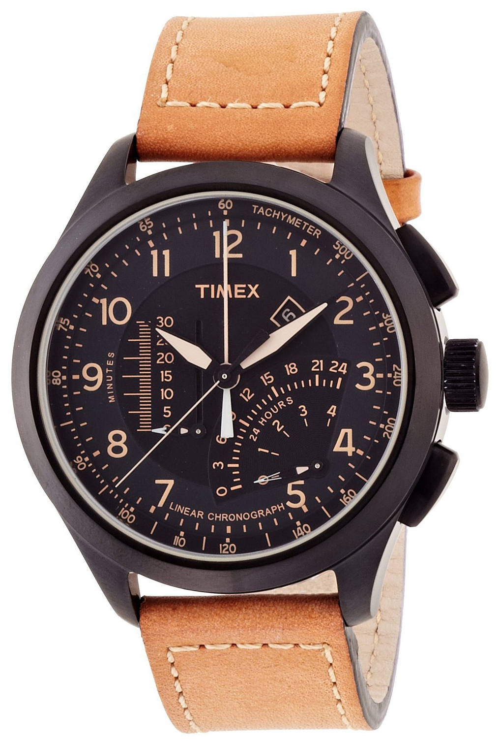 Timex Intelligent Herrklocka T2P277 Svart/Läder Ø46 mm