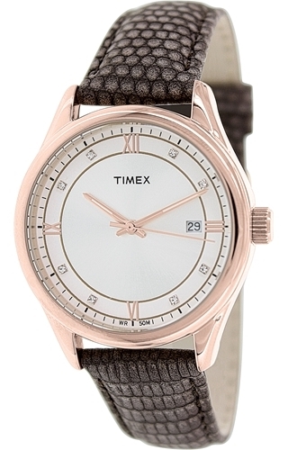 Timex Classic Damklocka T2P558 Silverfärgad/Läder Ø36 mm - Timex